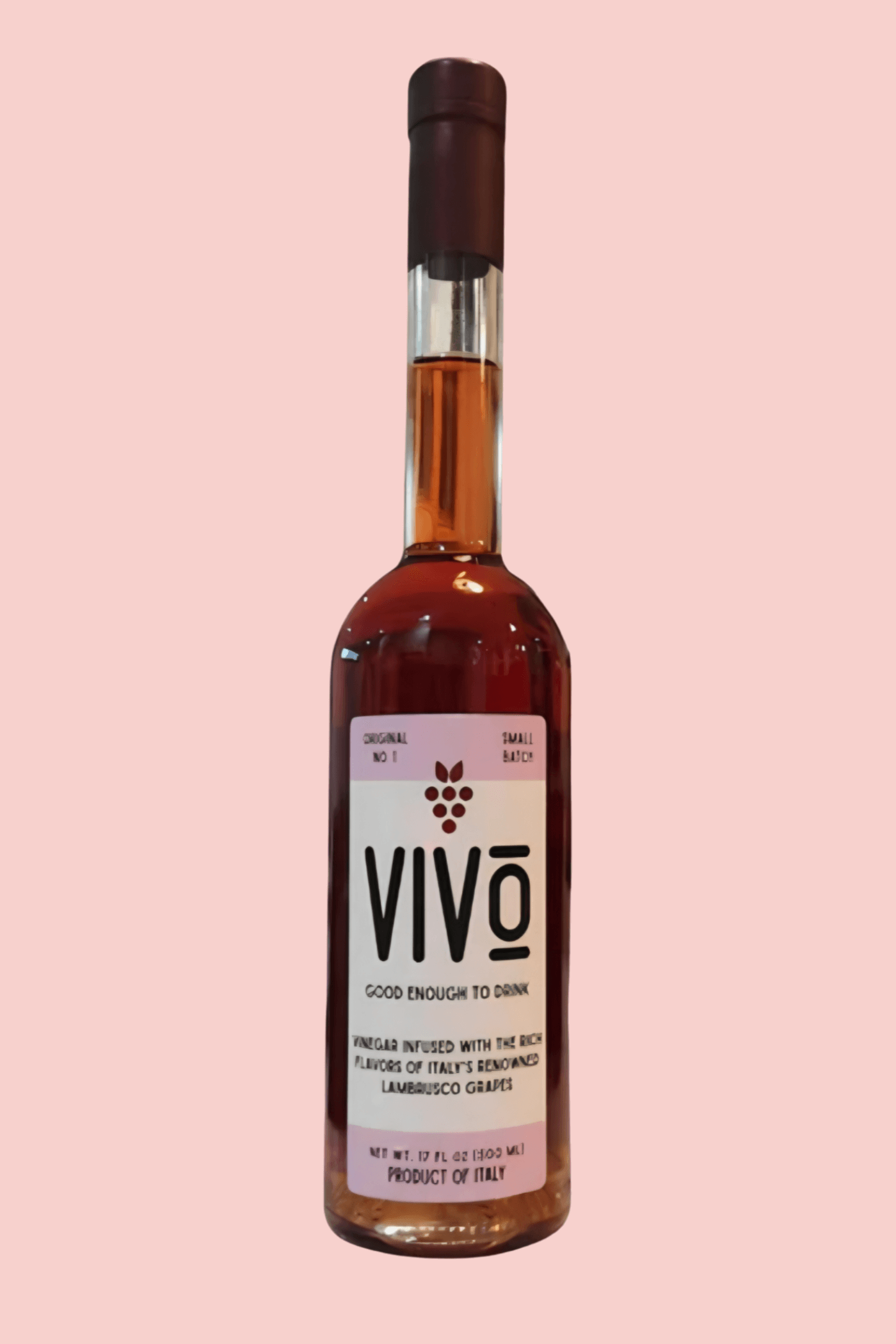 VIVO No. 1 premium Lambrusco vinegar bottle - authentic Italian sparkling wine vinegar in elegant glass packaging